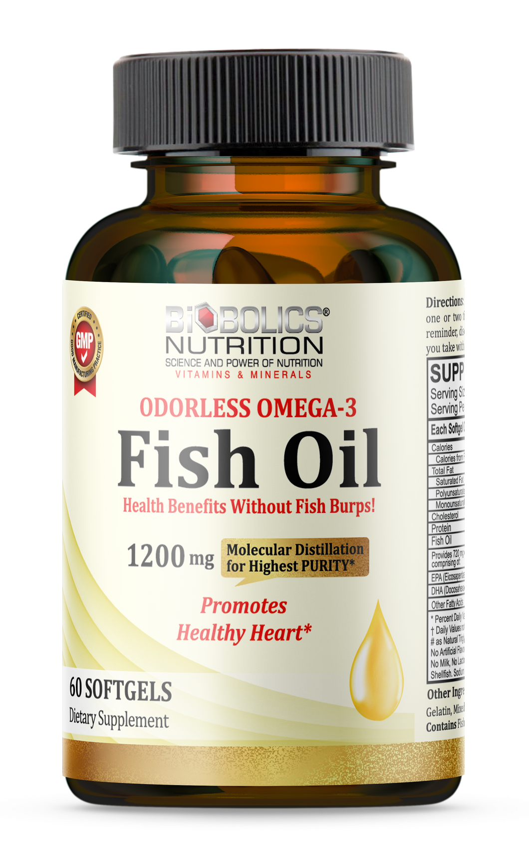 Biobolics® Omega 3 Fish Oil 1200 mg