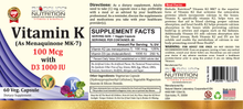 Load image into Gallery viewer, Biobolics® Vitamin K2 (MK-7) 100 mcg with Vitamin D3 1000 IU
