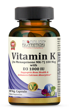 Load image into Gallery viewer, Biobolics® Vitamin K 100 mcg + Vit D3 1000 IU
