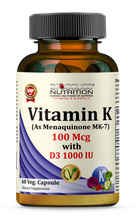 Load image into Gallery viewer, Biobolics® Vitamin K2 (MK-7) 100 mcg with Vitamin D3 1000 IU
